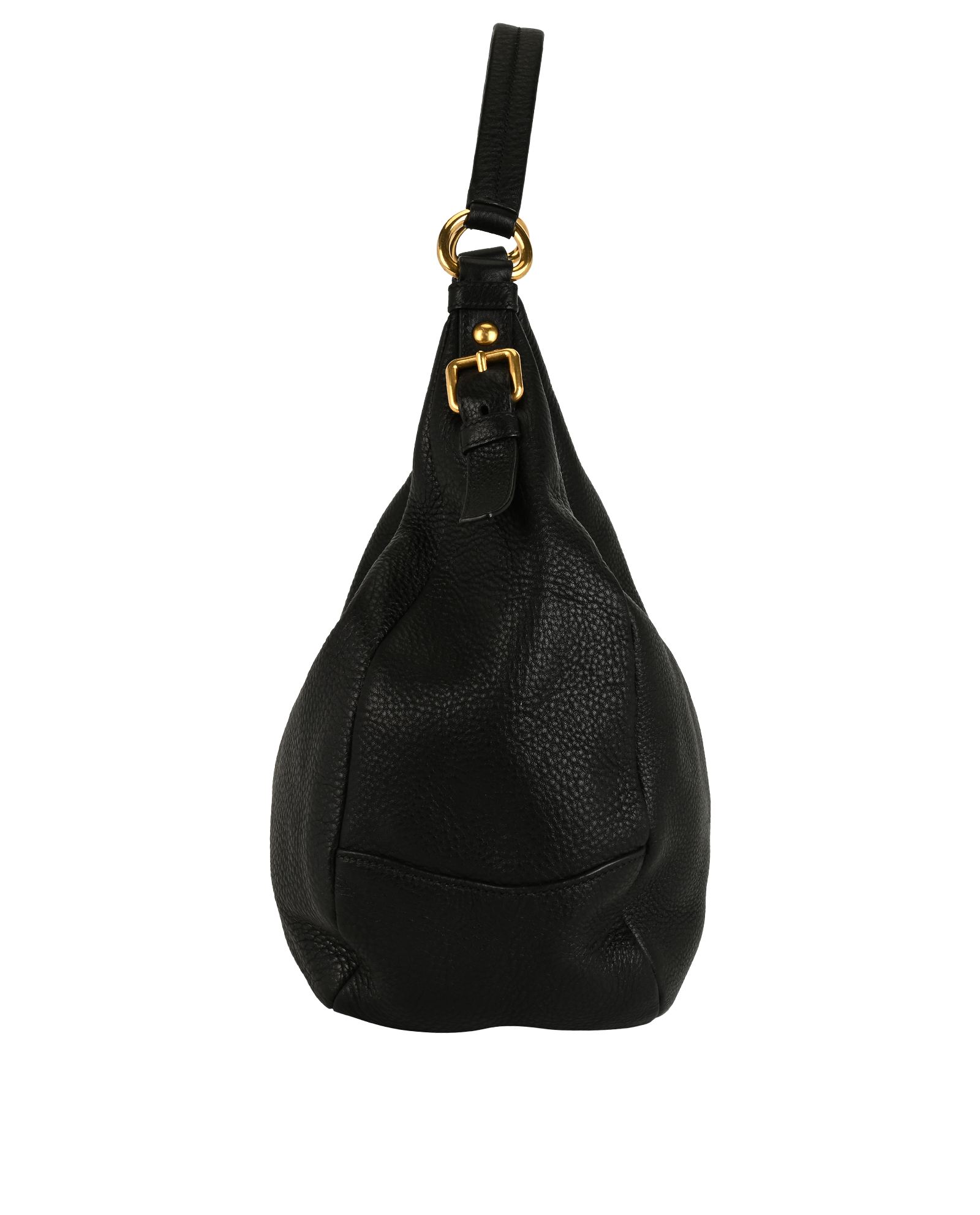 Vitello Daino Hobo, &pound;495, Handbags, Black, Leather, Side view